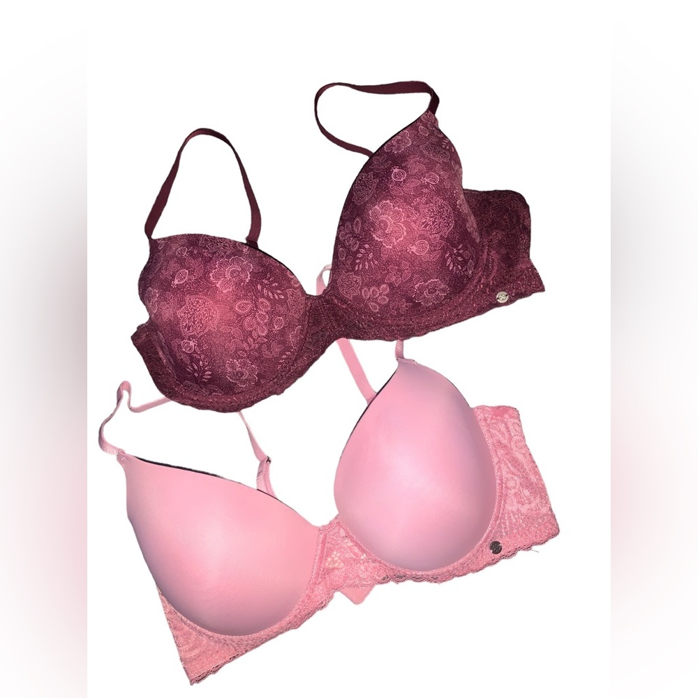 Lucky Brand Bra 36C Set Of Two Bras Adjustable Clasp Adjustable Straps Light Pad